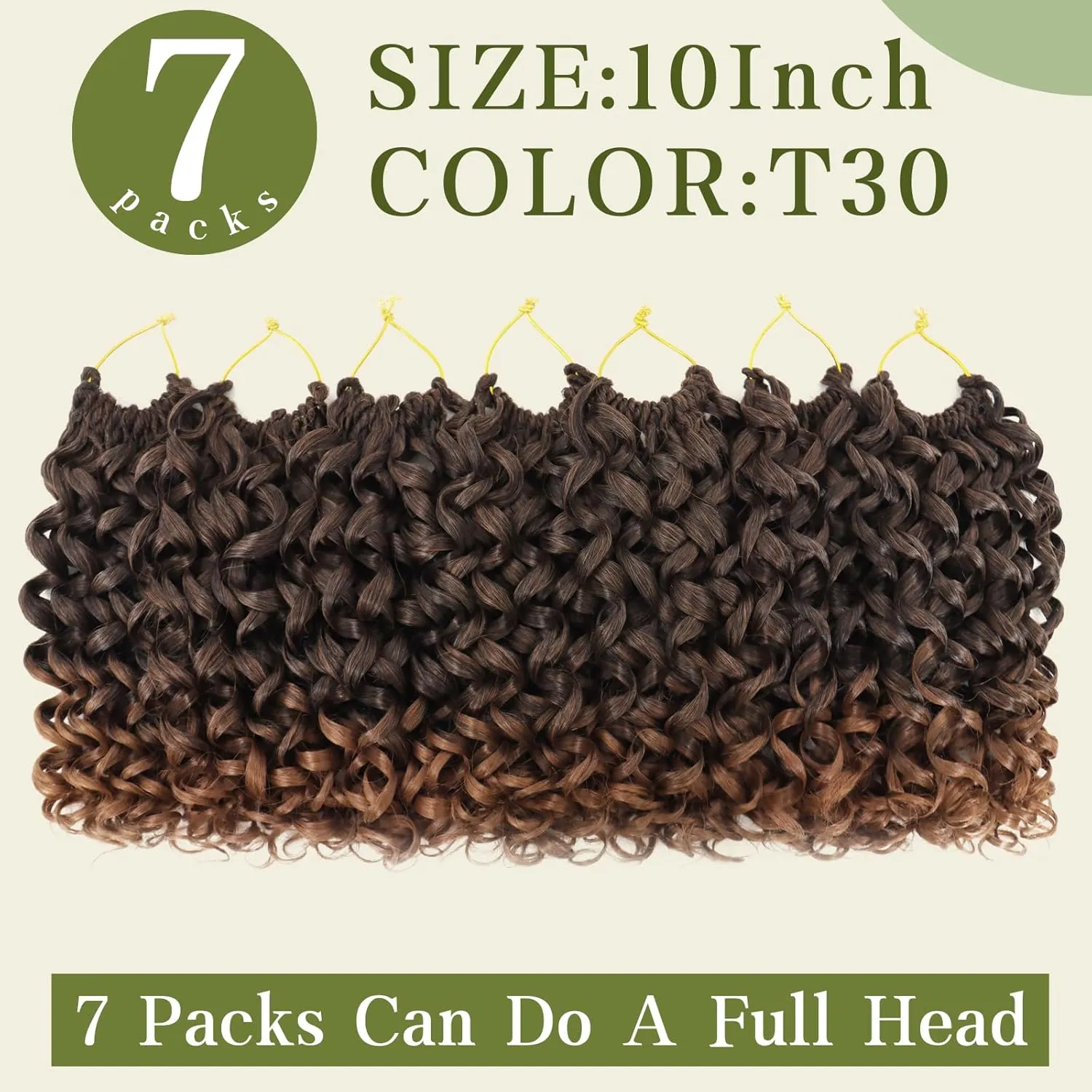 7 Packs Curly Crochet Hair for Black Women 10 Inch GOGO Curl Deep Ocean Water Wave Crochet Hair Synthetic Bohemian Beach Curl Crochet Braids Braiding Hair (10 inch, T30)