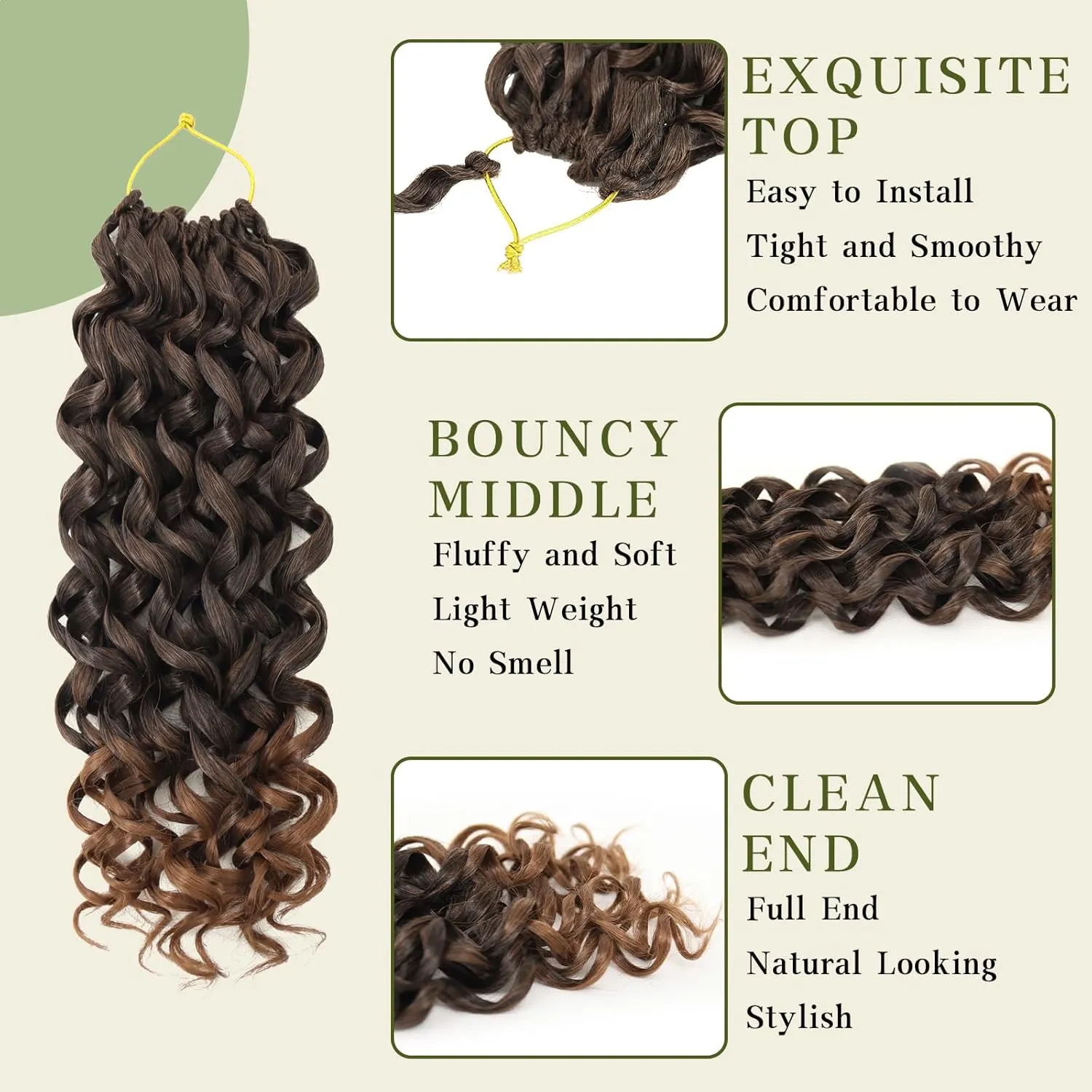 7 Packs Curly Crochet Hair for Black Women 10 Inch GOGO Curl Deep Ocean Water Wave Crochet Hair Synthetic Bohemian Beach Curl Crochet Braids Braiding Hair (10 inch, T30)
