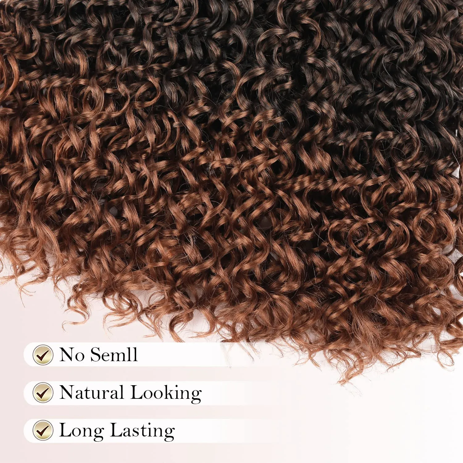 8 Packs 14 inch GoGo Curl Crochet Hair for Black Women Water Wave Curly Crochet Braiding Hair Ocean Wave Beach Curl Wavy Crochet Hair Extensions (Pack of 8, Ombre Brown)