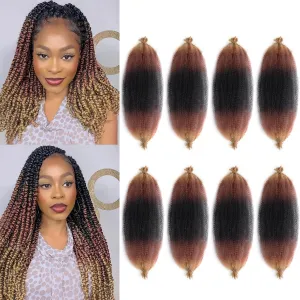 8 Packs Marley Twist Braiding Hair 18 Inch Pre Fluffed Cuban Twist Hair Extensions Pre Stretched Wrapping Hair (18 Inch,8Pack,#1B/30/27)