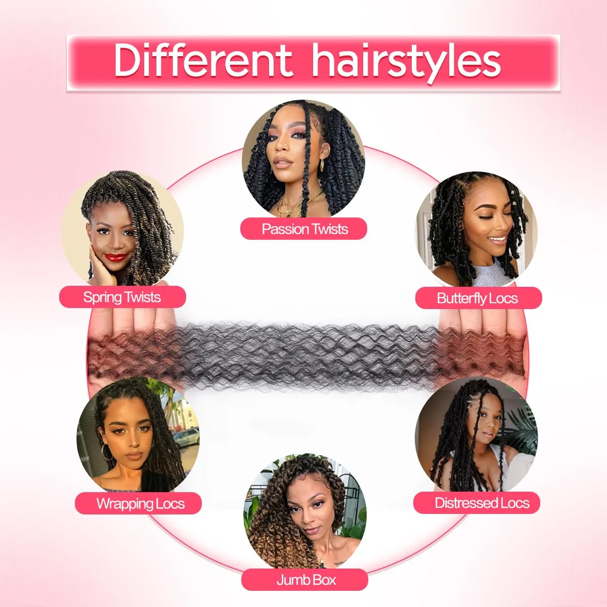 8 Packs Marley Twist Braiding Hair 18 Inch Pre Fluffed Cuban Twist Hair Extensions Pre Stretched Wrapping Hair (18 Inch,8Pack,#1B/30/27)