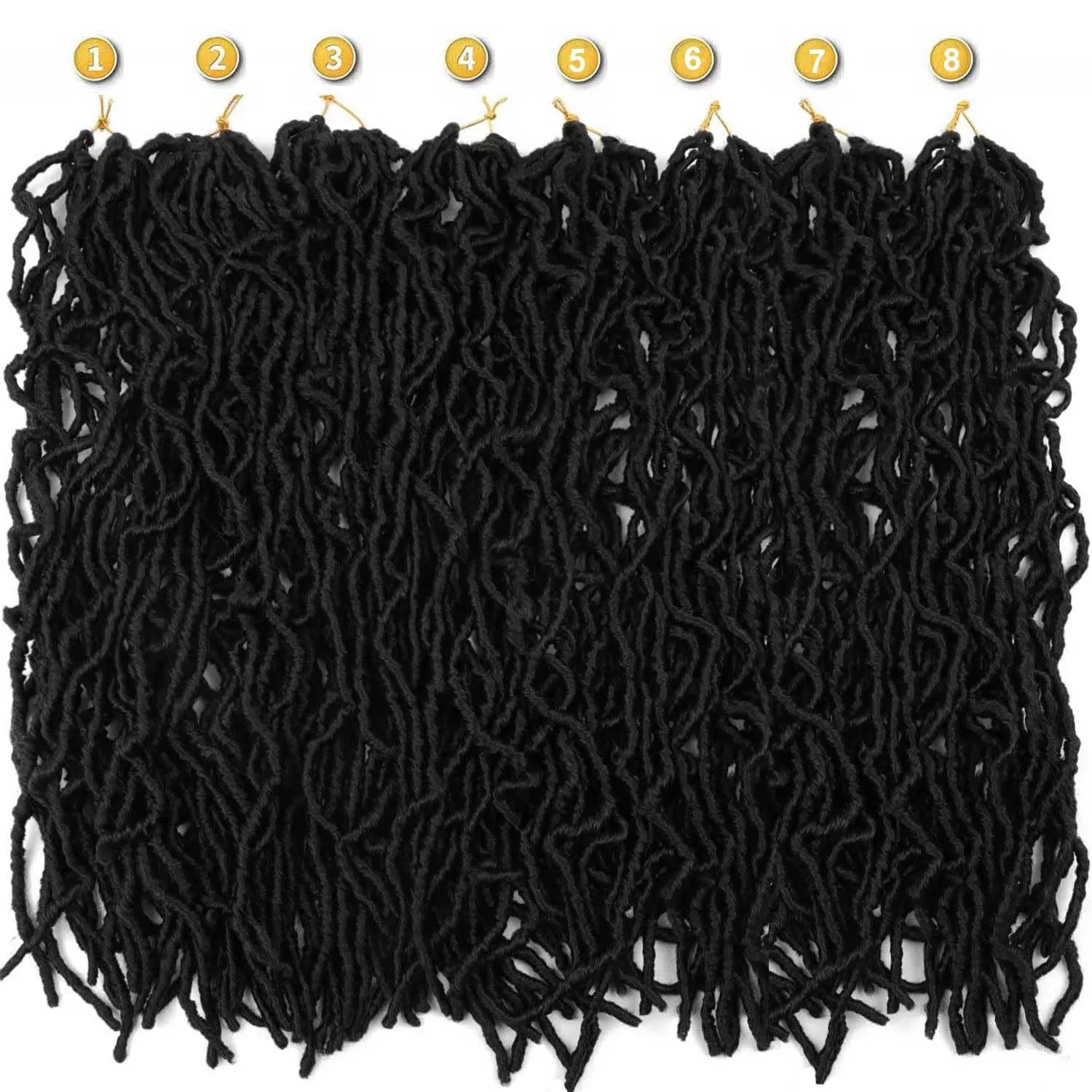 8 Packs Soft Locs 24 Inch Faux Locs Crochet Hair for Butterfly Locs Distressed Locs Crochet Hair for Women (24 Inch(Pack of 8), 1B)
