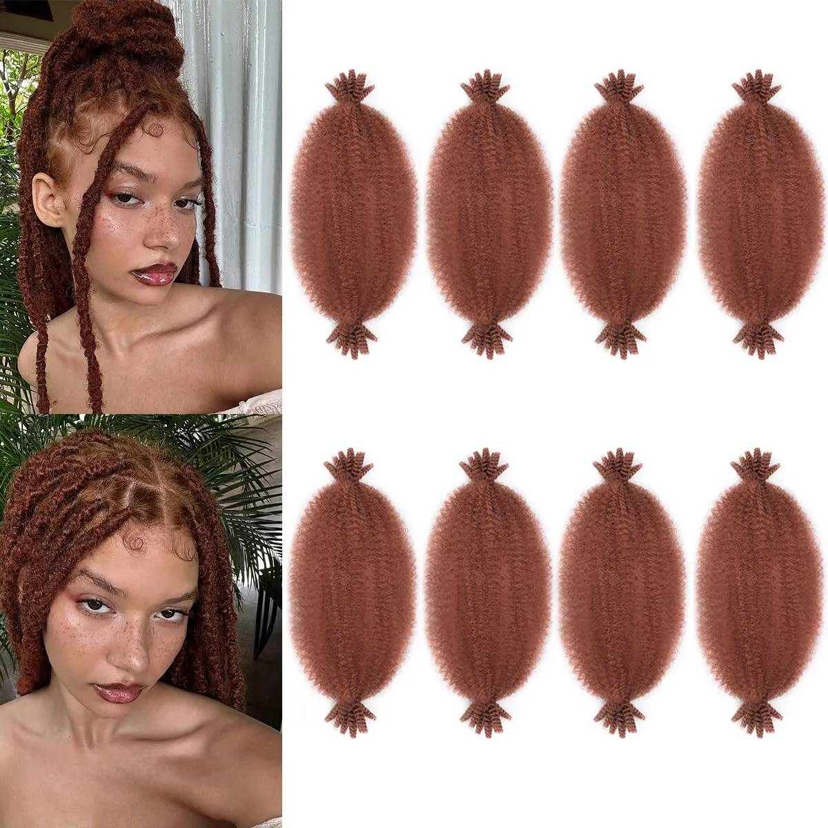 8Packs Cuban Twist Hair 12 Inch Short Spring Twsit Hair for Butterfly Synthetic Marley Twist Braiding Hair for Women(12 Inch,8Pack,#350)