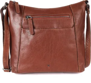 9.5 Inch Genuine Leather Crossbody Sling Bag for Women - Trendy Casual Office Bag with Adjustable Strap