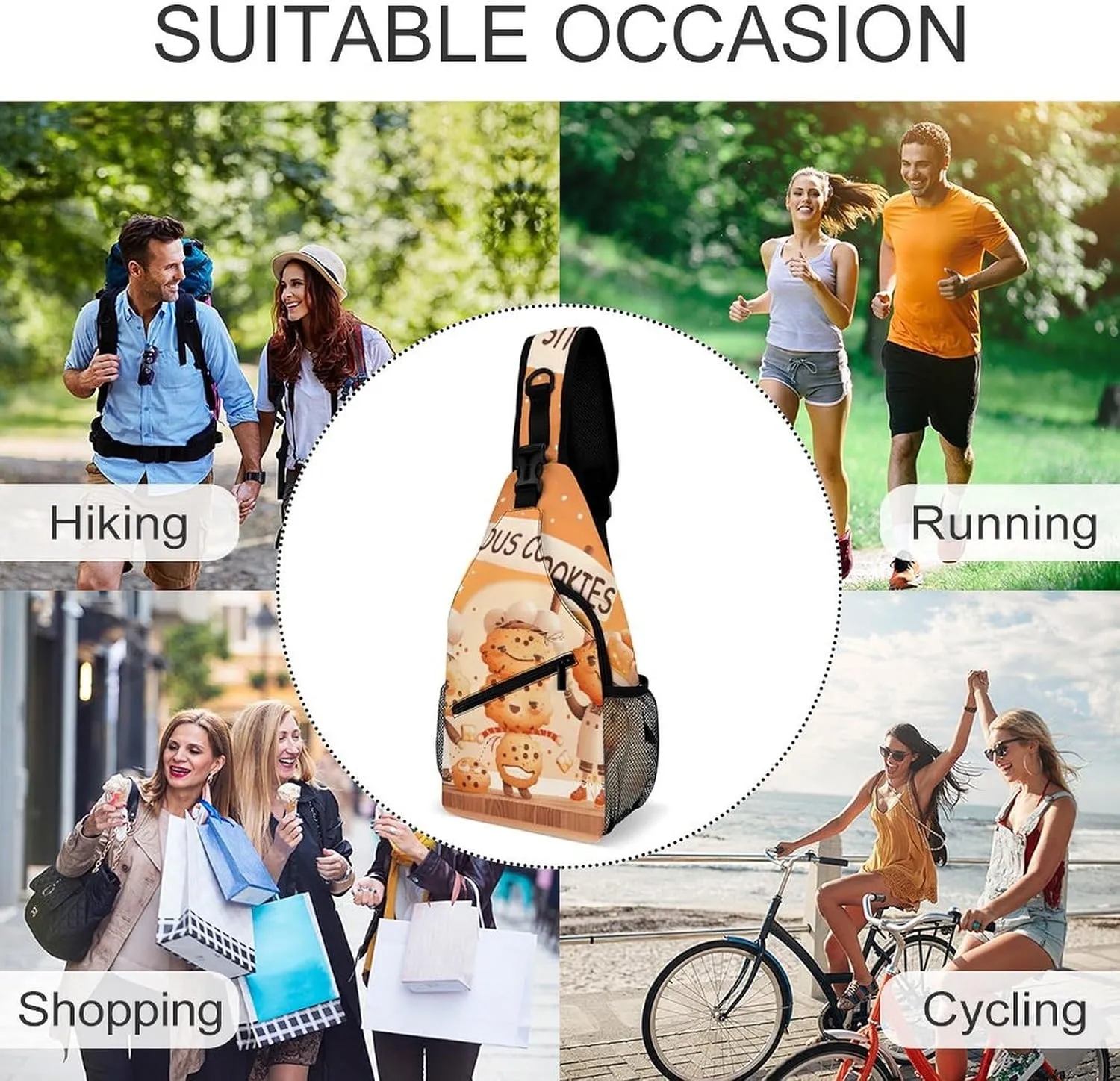 A Range of Sea Creatures Sling Bag Crossbody Bags Cross Body Bag Fanny Packs Chest Bags Sling Purses for Travel