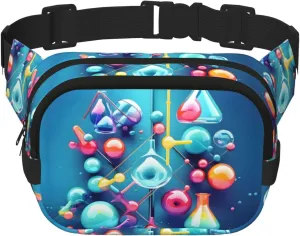 Abstract Science Chemistry Illustration 3D print Fashion Waist Packs Crossbody Belt Bag Fanny Pack for Women Crossbody for Traveling Running