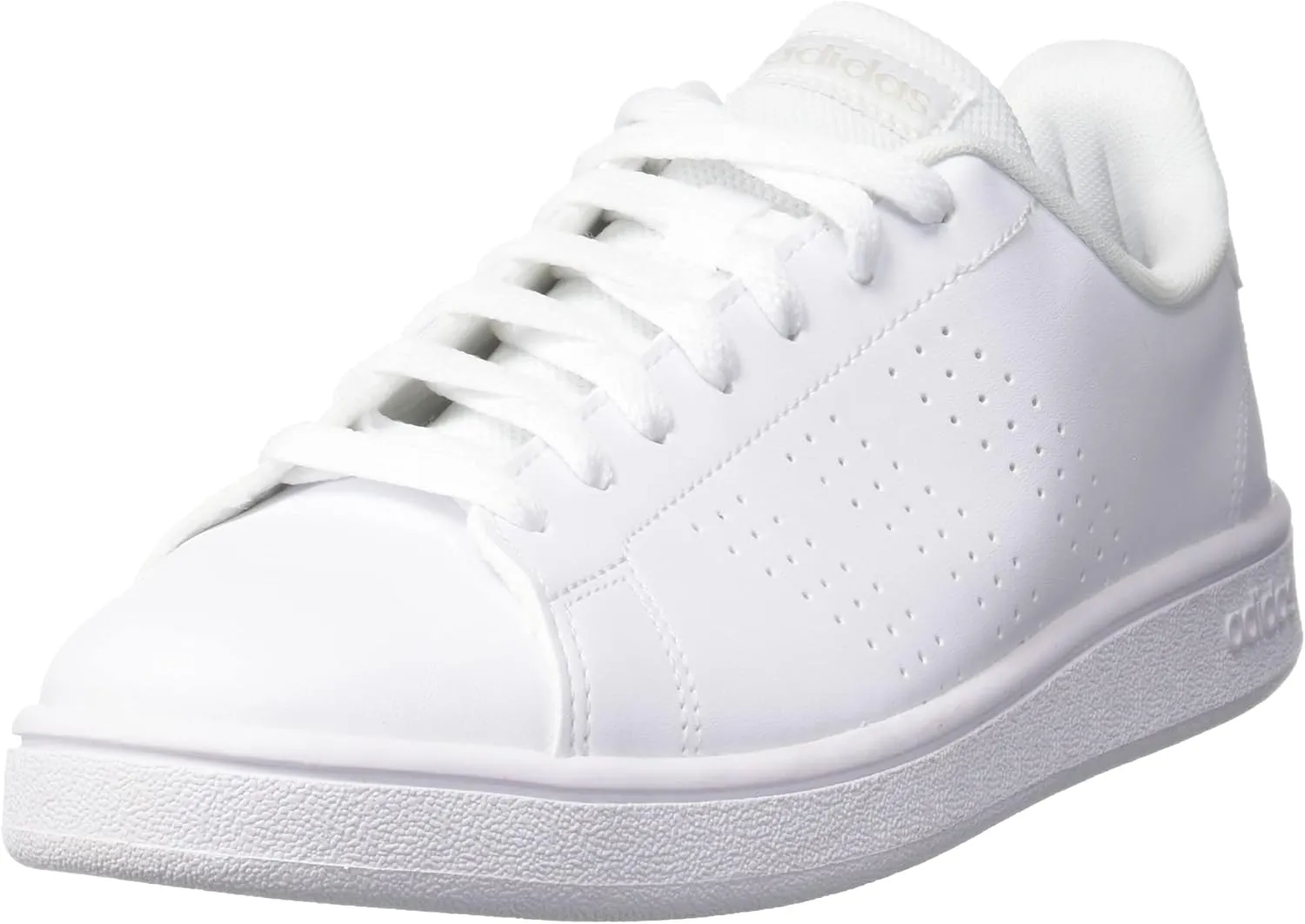 adidas Men's Advantage Base Tennis Shoe, White/White/Green, 10 M US