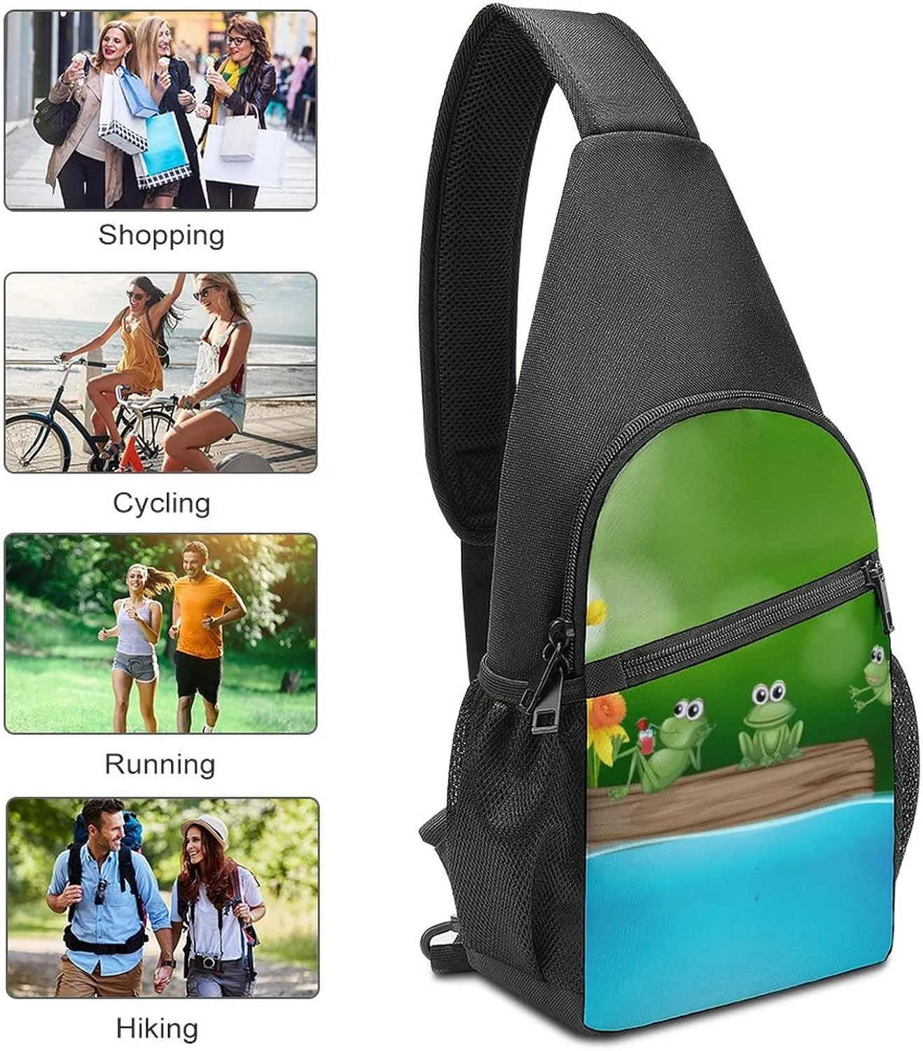 Adjustable Fanny Waist Pack Pouch, Crossbody Durable Runners Bag Wallet for Sports Cycling Gym Hiking Fitness Women Men