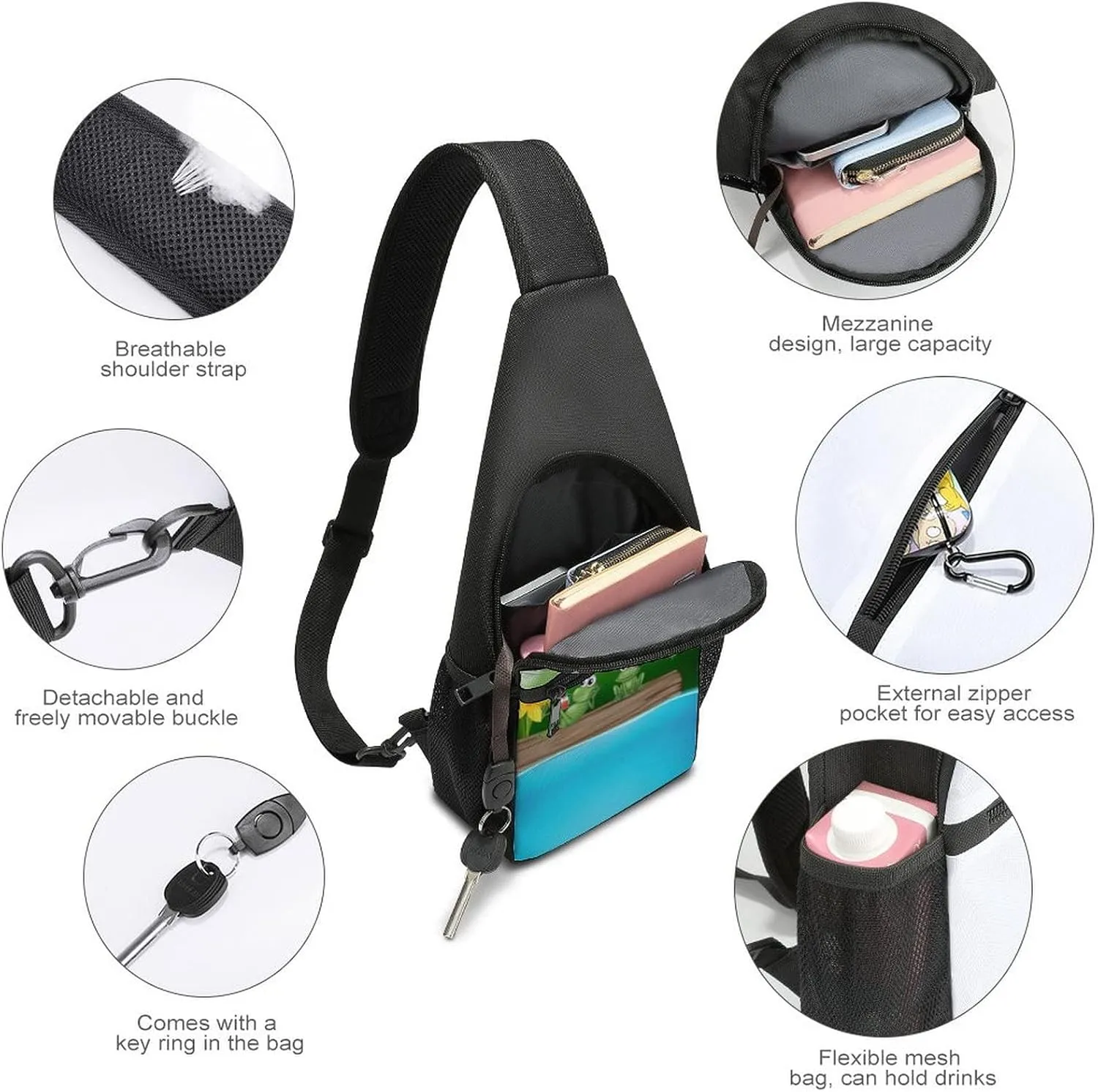 Adjustable Fanny Waist Pack Pouch, Crossbody Durable Runners Bag Wallet for Sports Cycling Gym Hiking Fitness Women Men