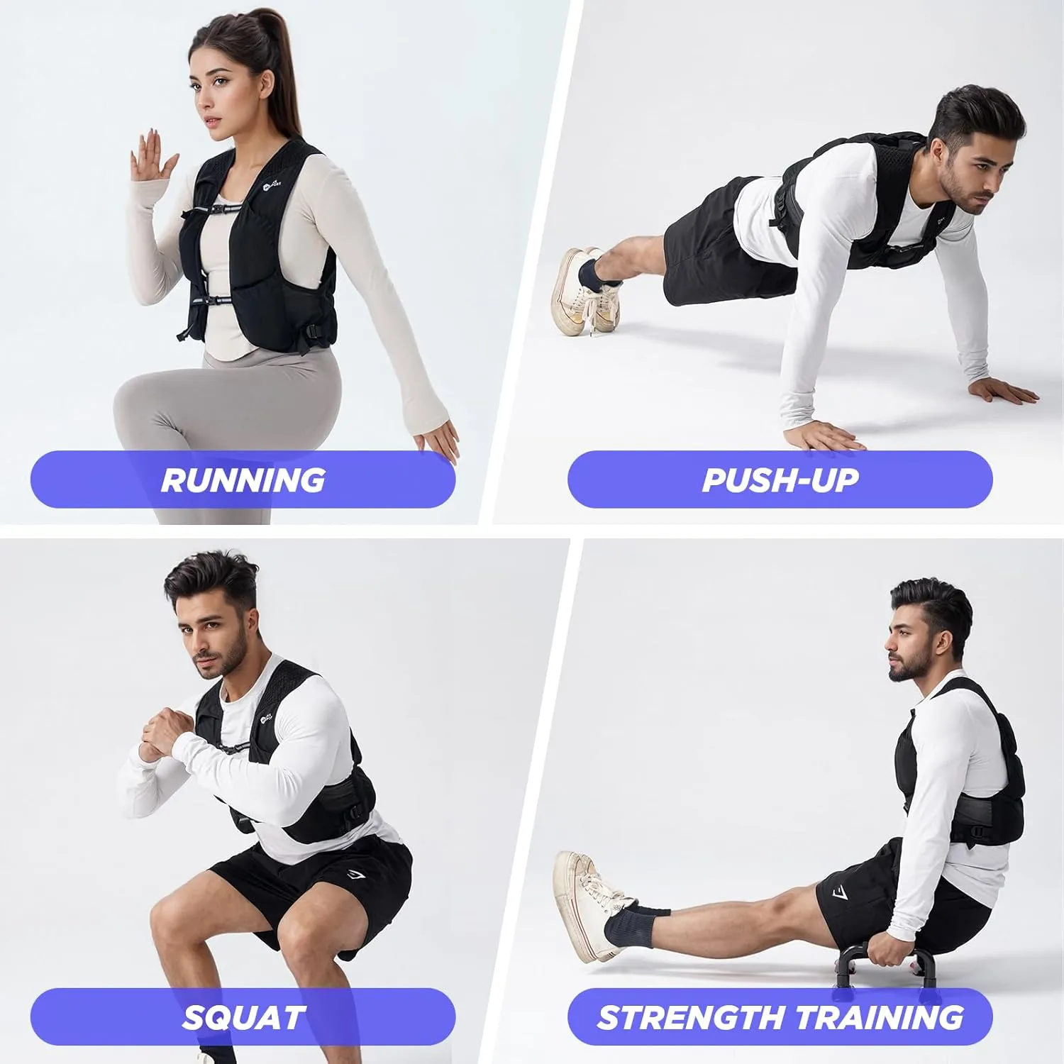 Adjustable Weighted Vest Soft Washable for Women Men 2-10lbs Vest with 10 Ironsand Weights and Large Pocket, Weight Vest for Workout, Strength Training, Running, Fitness, Walking