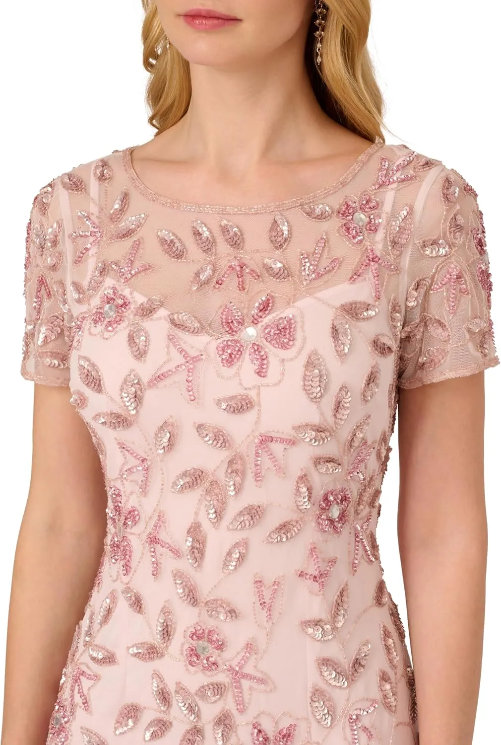 Adrianna Papell Women's Beaded Gown with Godets