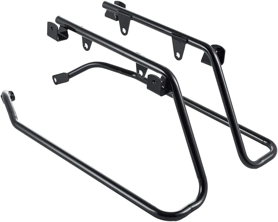Advanblack Black Saddlebag Conversion Bracket Work with OEM Exhaust Fit for Motorcycle Harley M8 Low Rider S/ST
