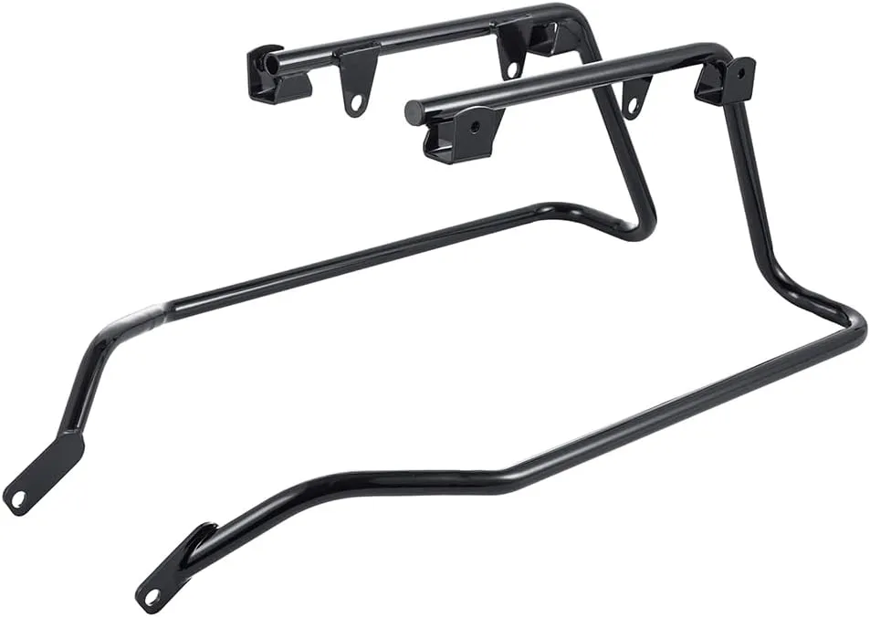 Advanblack Black Saddlebag Conversion Bracket Work with OEM Exhaust Fit for Motorcycle Harley M8 Low Rider S/ST