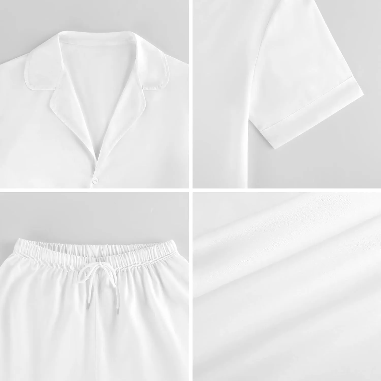 African Geometric Women's Satin Pajama Set Short Sleeve Button Down Sleepwear Loungewear Pj Set