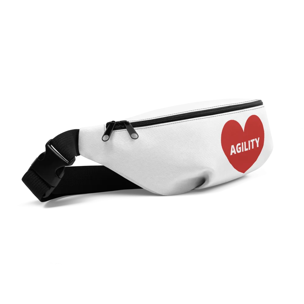 Agility in Heart Fanny Pack-White