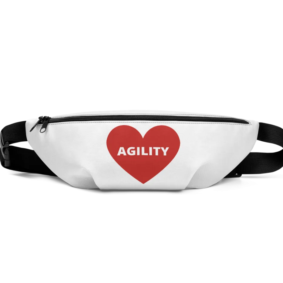 Agility in Heart Fanny Pack-White