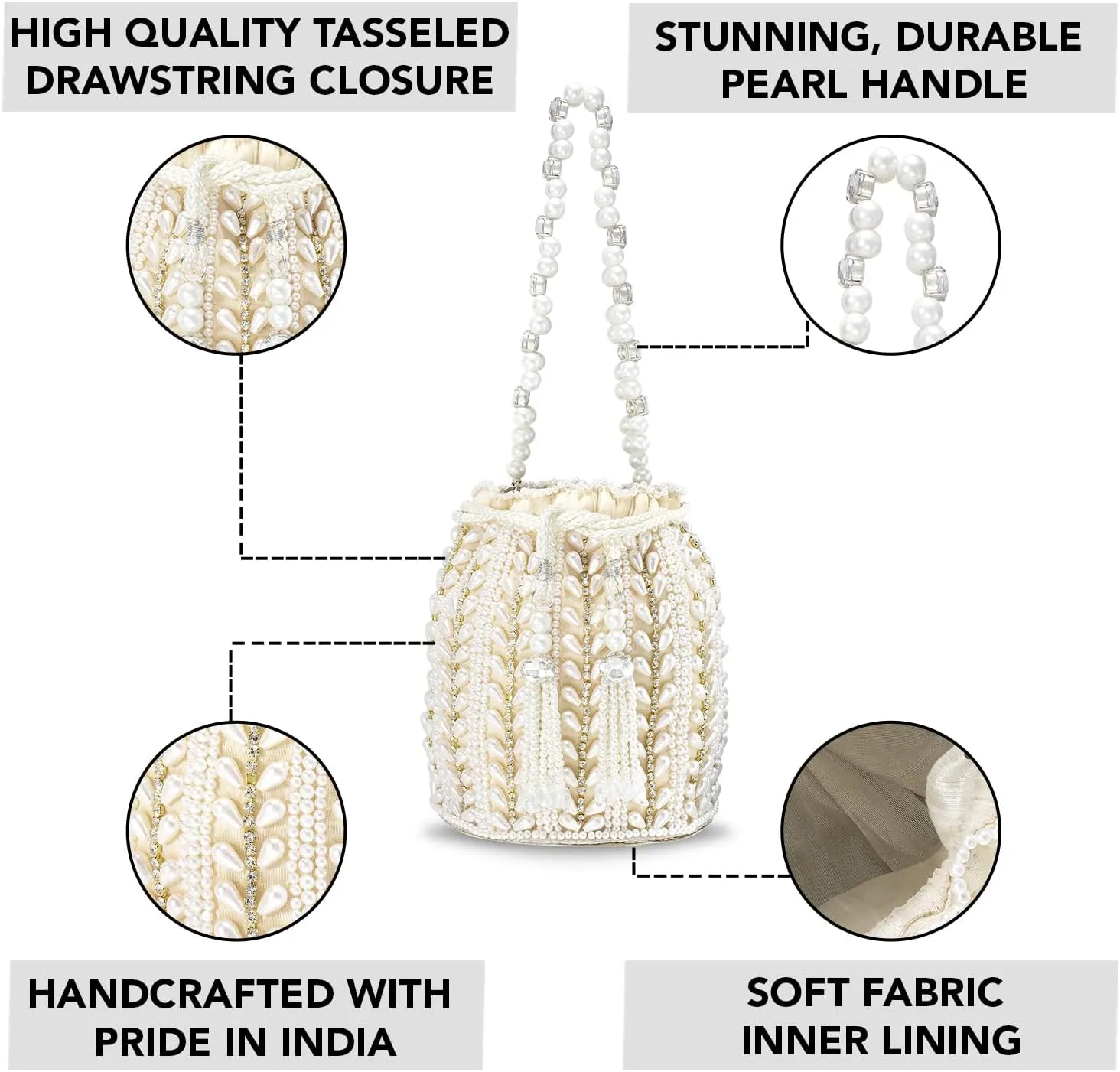 Aheli Potli Bags Gift for Women Evening Bag Clutch Ethnic Bride Purse with Drawstring