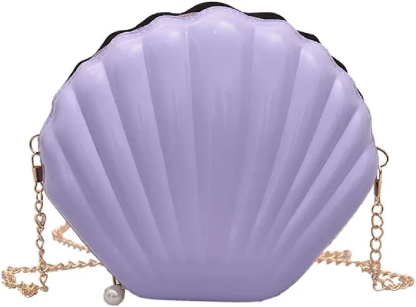 AIBEARTY Cute Seashell Shape Crossbody Purse Small Shoulder Bag with Chain for Women Little Girls
