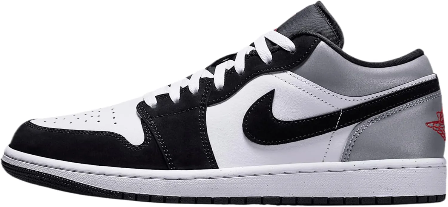 Air Jordan 1 Low SE Men's Shoes (HF3148-106, White/Black/Matte Silver/Fire Red)