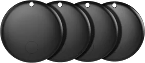 Air Tag for Android Air Tags-4 Pack Android（NOT for iOS or Huawei） Bluetooth Tracker for Android Smart Tracking Tag for Google Find My Device App Item Finder for Backpack, Keys, (Black, 4 Pack)