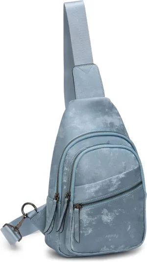 Alldaily Large Sling Bag for Women Crossbody Purse Leather Fashionable Trendy Chest Bag for Travel, Fanny Pack (Sleek Blue)