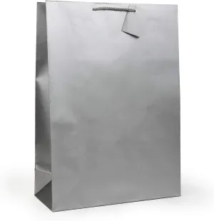 allgala Gift Bags, 12 Pack 17x12x4 Inch X-Large Silver Color Gift Bags with Handles for Birthday, Wedding, Party Supplies, Baby Shower, Holidays, Chirstmas