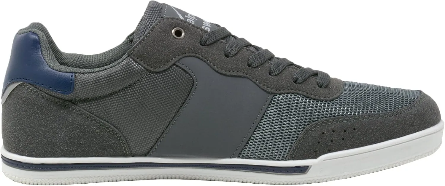 Alpine Swiss Liam Mens Fashion Sneakers Suede Trim Low Top Lace Up Tennis Shoes