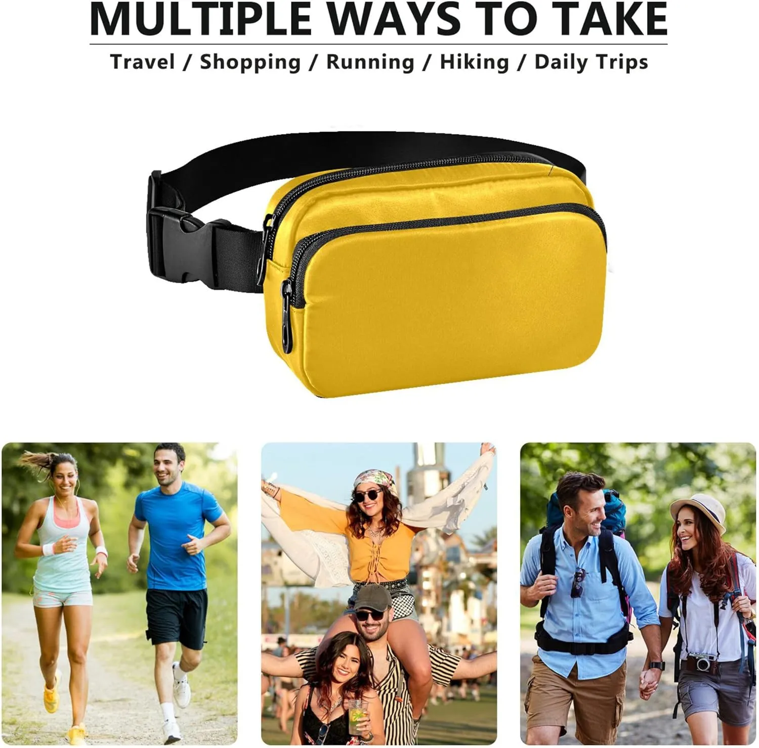 Amber Orange Waterproof Women Fanny Pack Belt Bag Hip Pouch Colorful Waist Pouch for Women