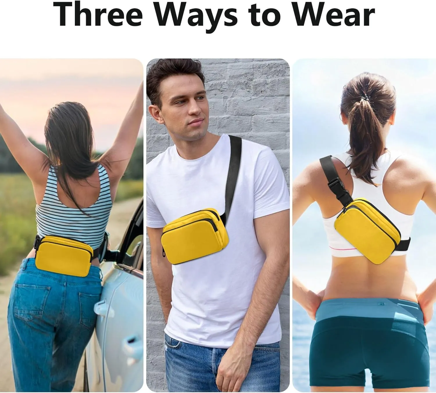 Amber Orange Waterproof Women Fanny Pack Belt Bag Hip Pouch Colorful Waist Pouch for Women