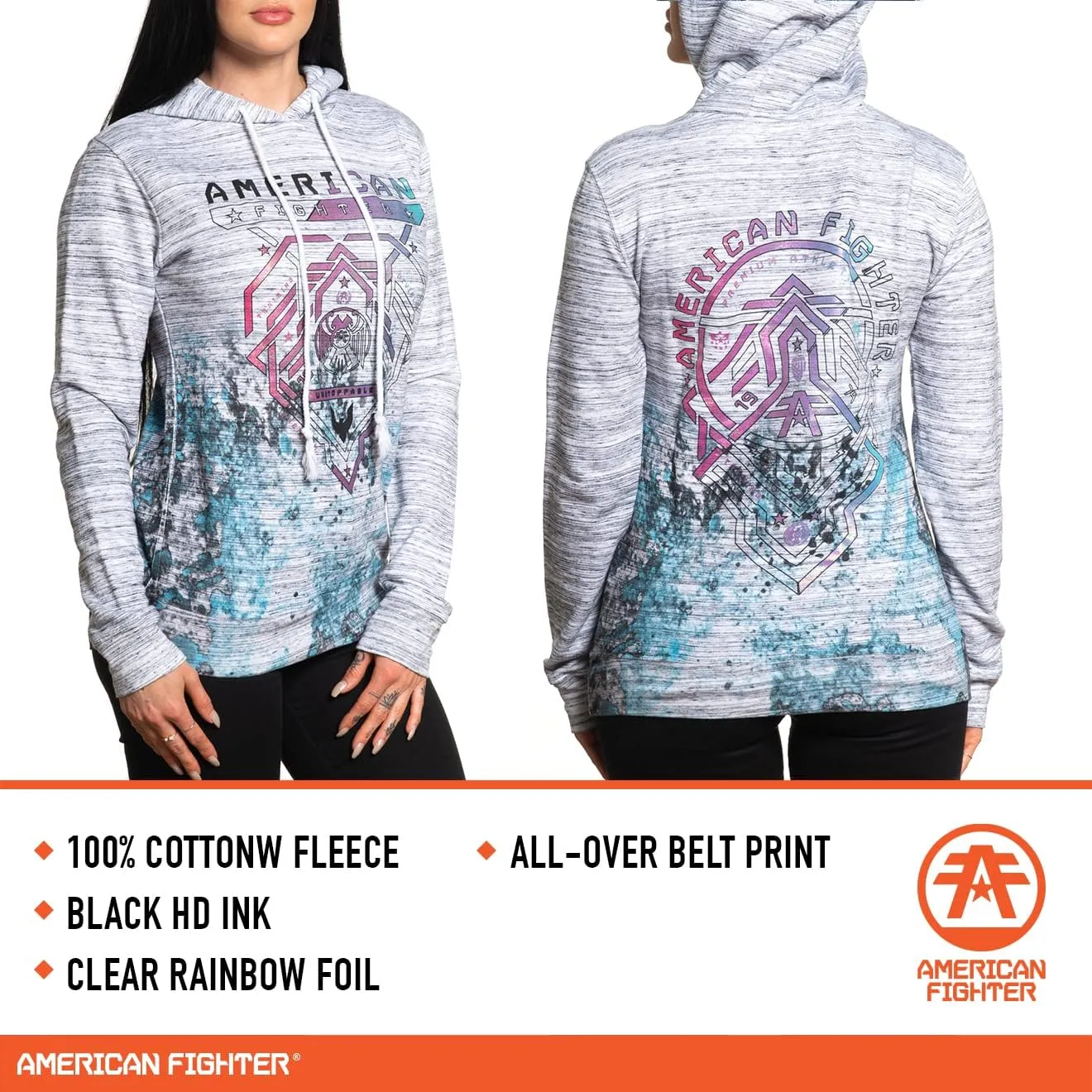 American Fighter Hoodie & Sweatshirt for Women. Pullover Hoodies for Women
