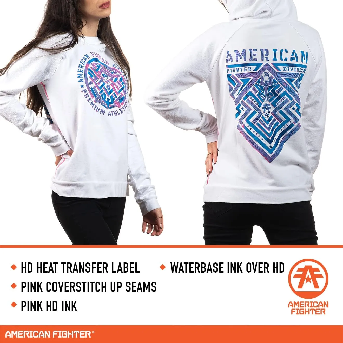 American Fighter Hoodie & Sweatshirt for Women. Pullover Hoodies for Women