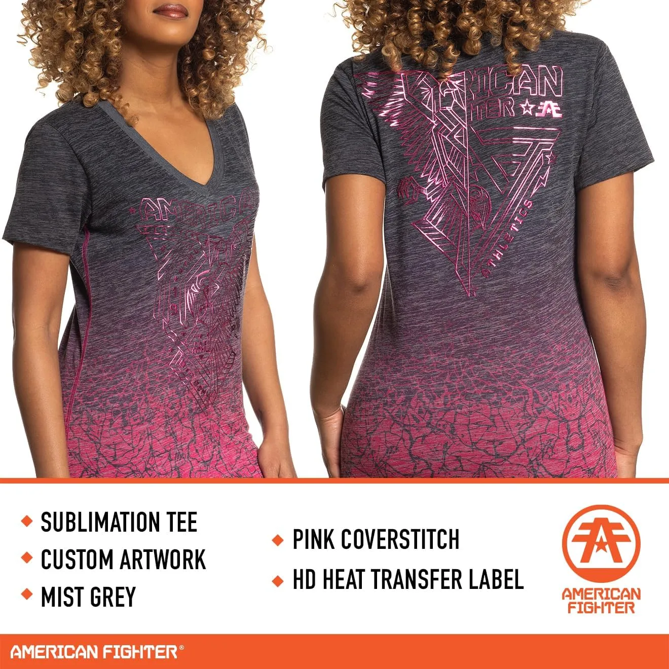 American Fighter T Shirts for Women Short Sleeve Womens Tshirts