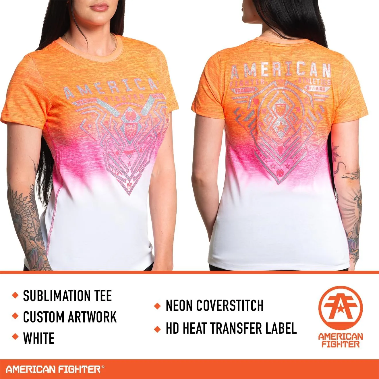 American Fighter T Shirts for Women Short Sleeve Womens Tshirts