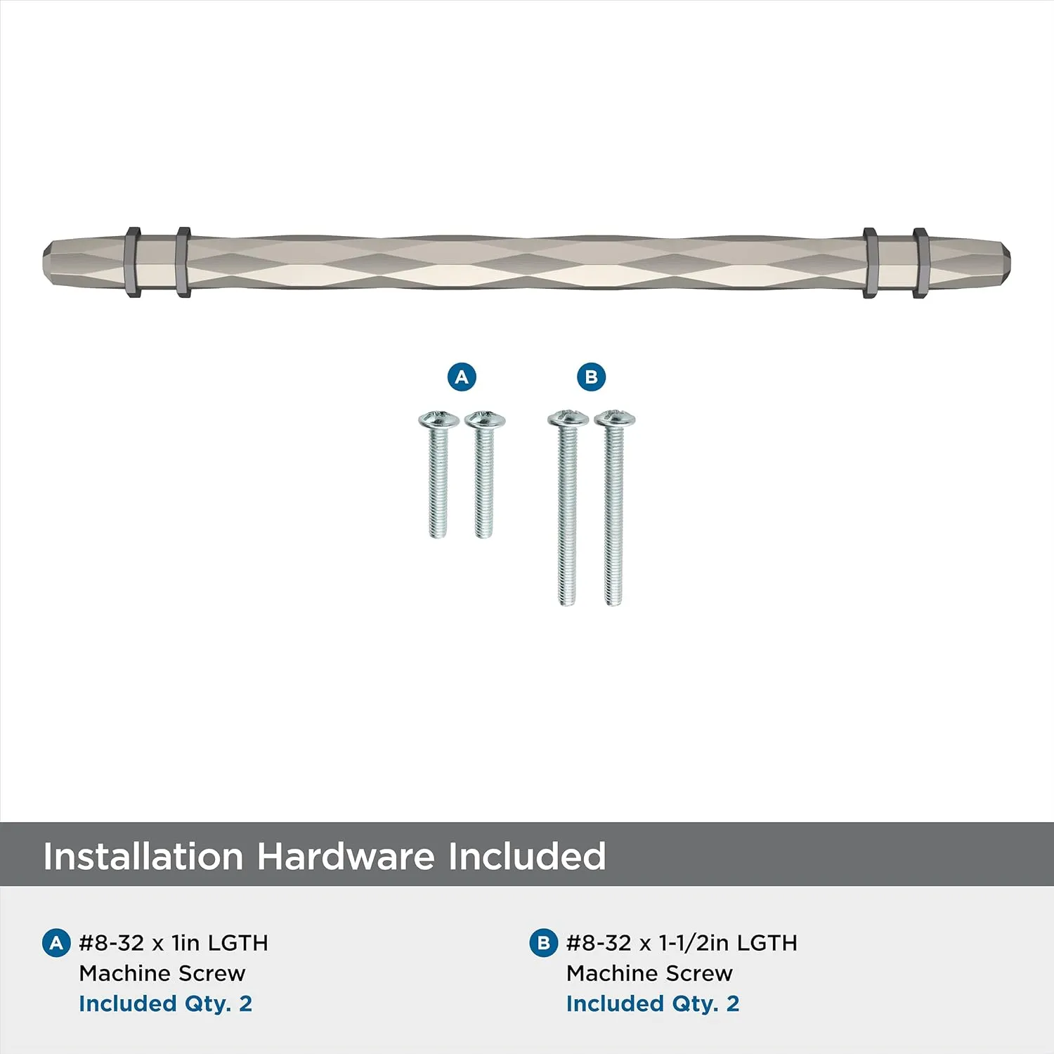 Amerock | Cabinet Pull | Satin Nickel/Black Chrome | 8 inch (203 mm) Center-to-Center | London | 1 Pack | Drawer Pull | Drawer Handle | Cabinet Hardware