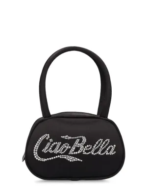 Amina Muaddi
Superamini Bella satin top handle bag