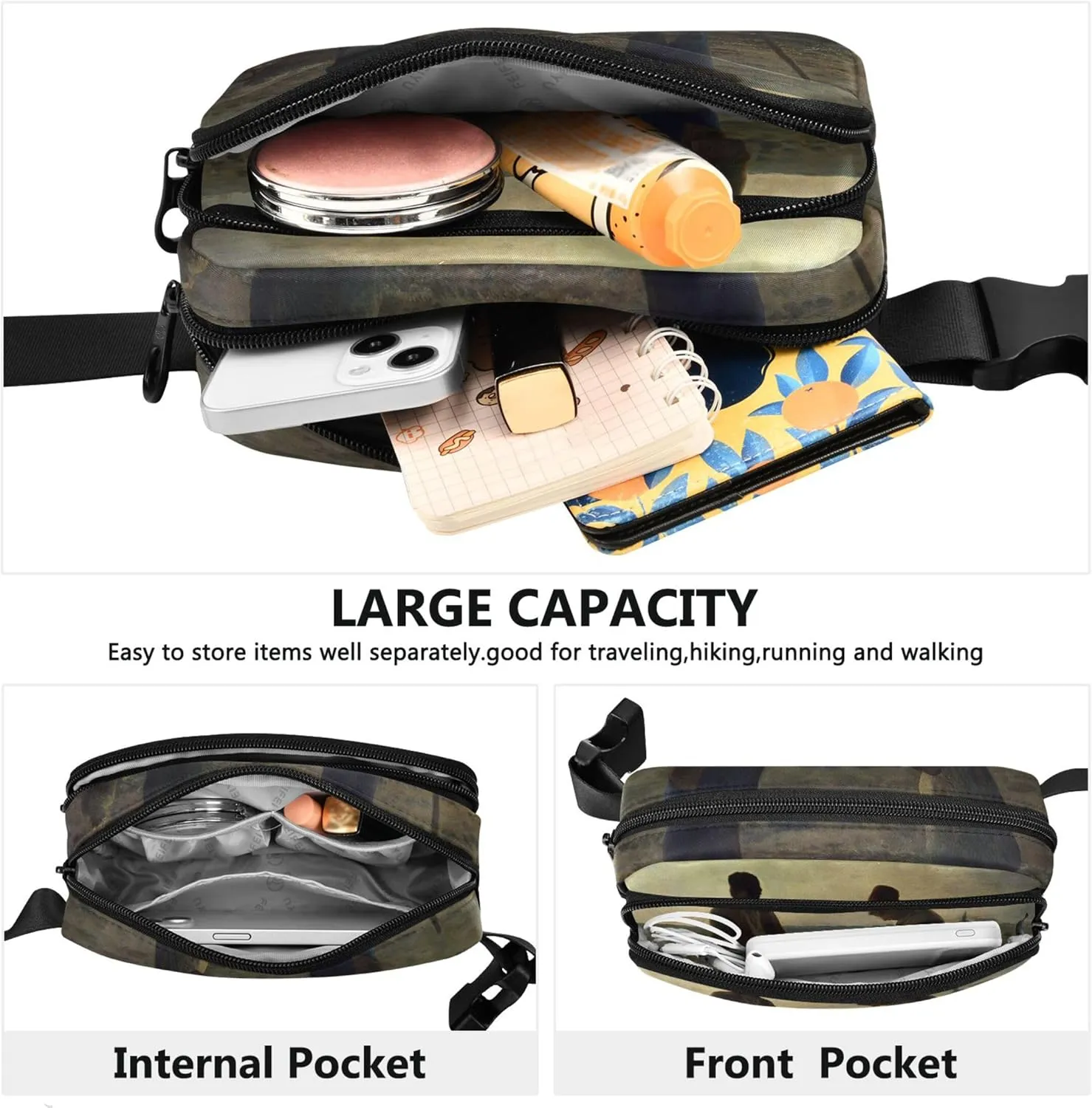 Angelus Francois Millet Prints Women Fanny Pack Waterproof Hip Bag Belt Purse Cute Cross Body Waist Purse