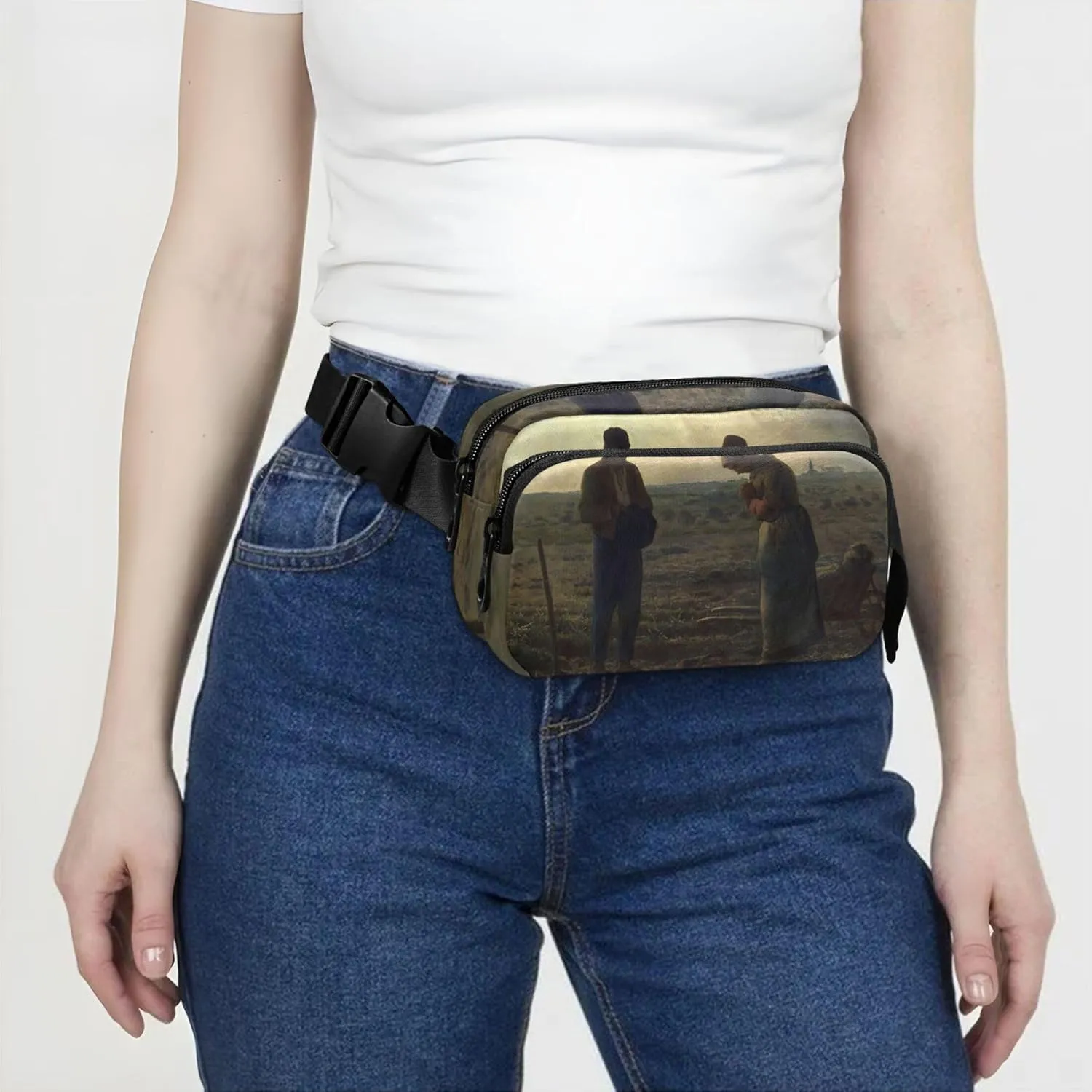Angelus Francois Millet Prints Women Fanny Pack Waterproof Hip Bag Belt Purse Cute Cross Body Waist Purse