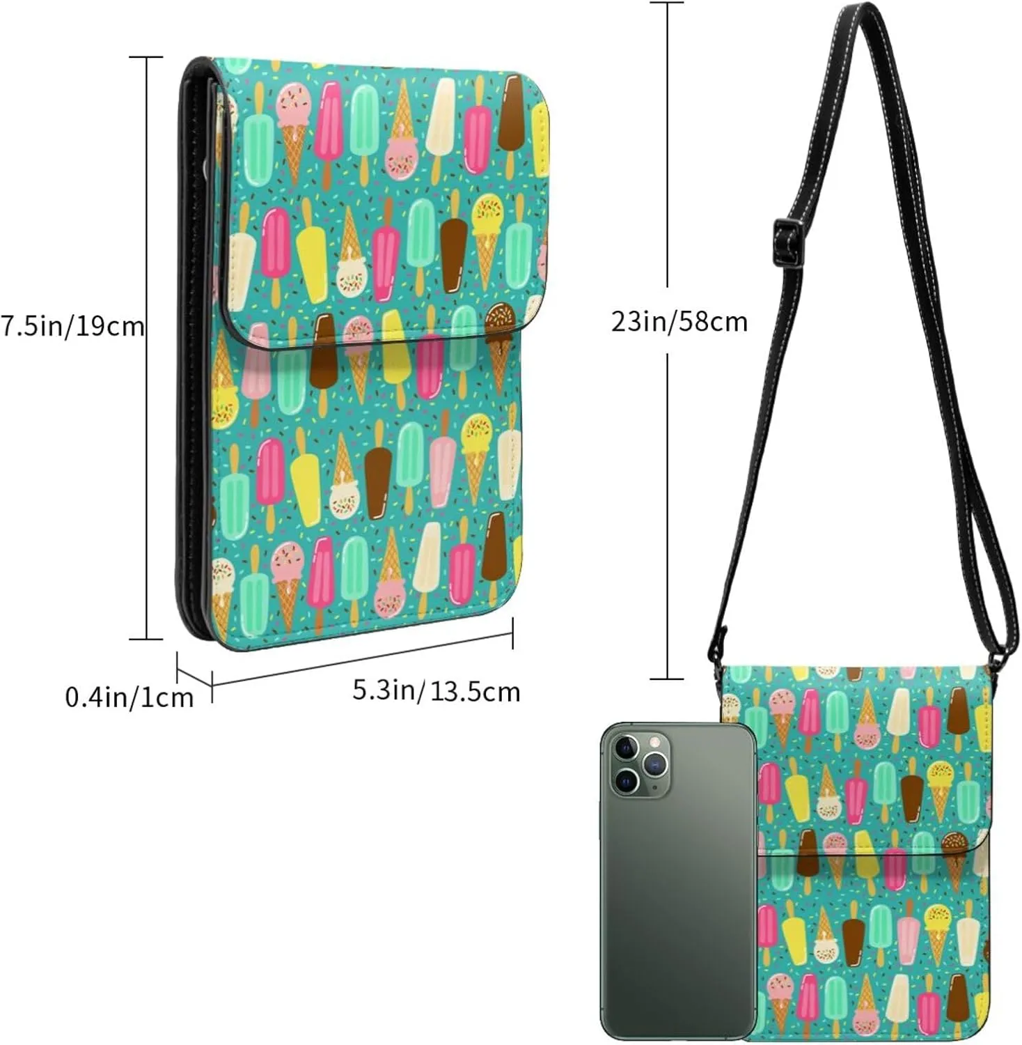 Animals Footprints Cat Dogs Leather Crossbody Phone Purse for Women Cute Wallet Bags Lightweight Mini Sling Bag