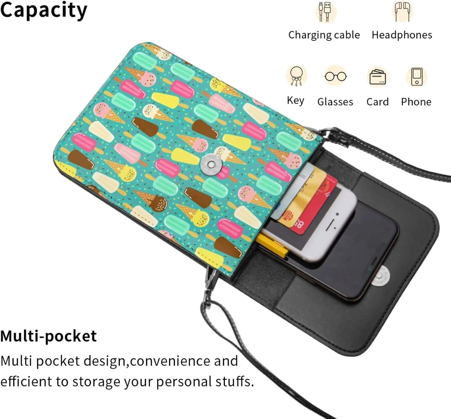Animals Footprints Cat Dogs Leather Crossbody Phone Purse for Women Cute Wallet Bags Lightweight Mini Sling Bag