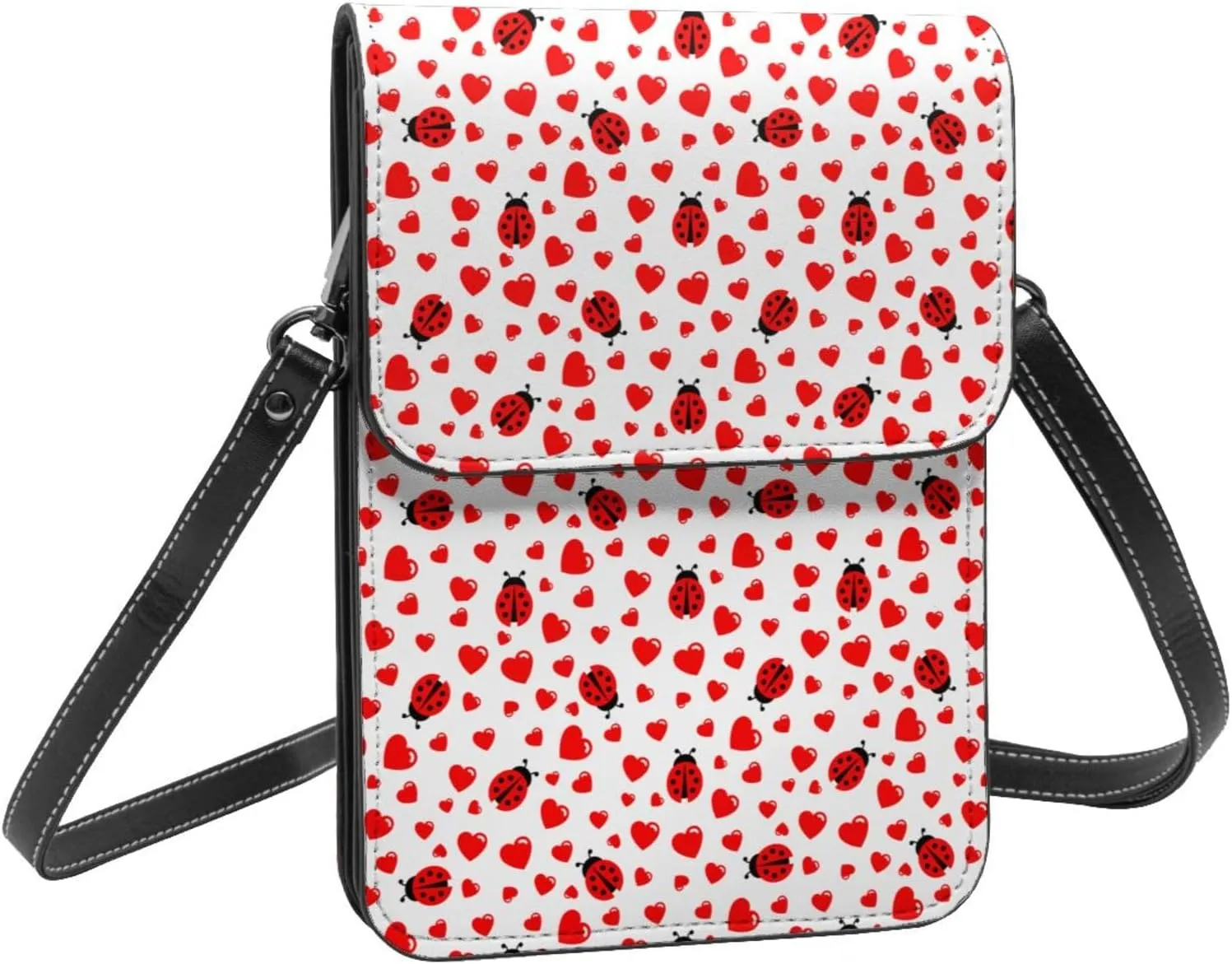 Animals Footprints Cat Dogs Leather Crossbody Phone Purse for Women Cute Wallet Bags Lightweight Mini Sling Bag