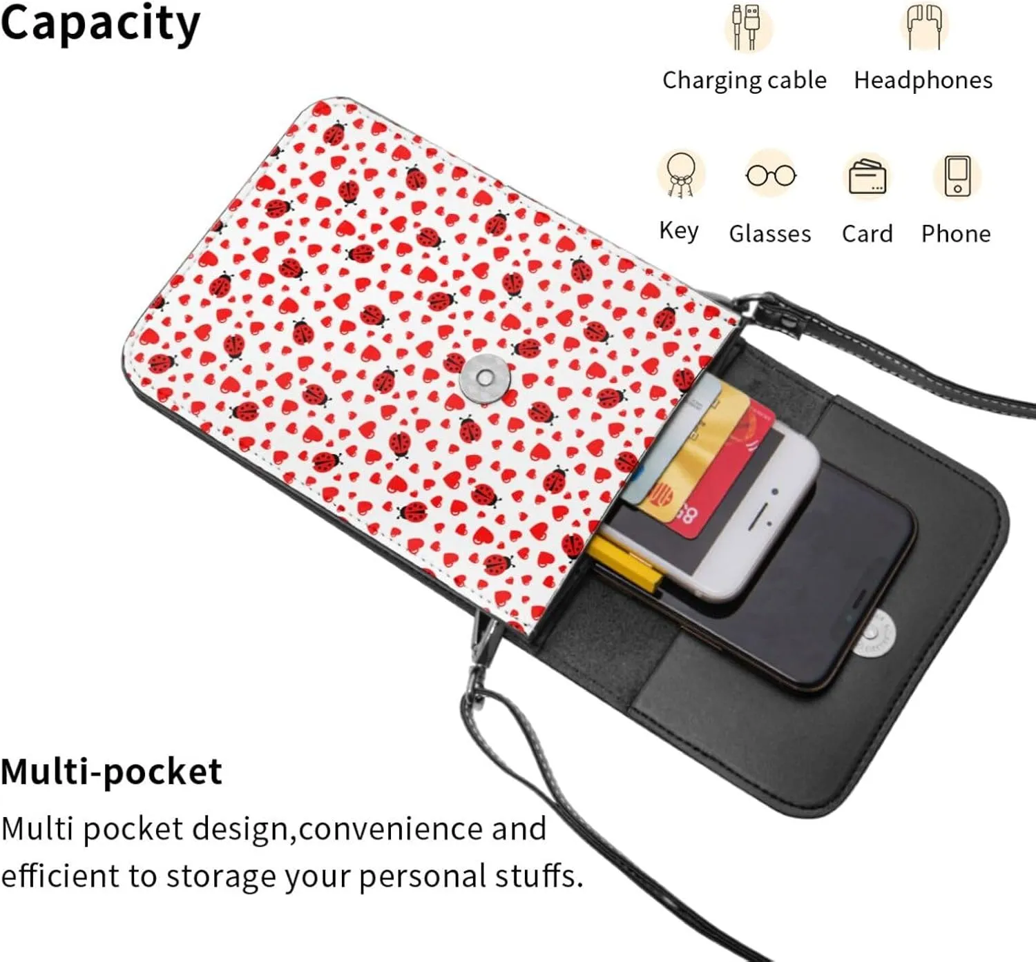 Animals Footprints Cat Dogs Leather Crossbody Phone Purse for Women Cute Wallet Bags Lightweight Mini Sling Bag