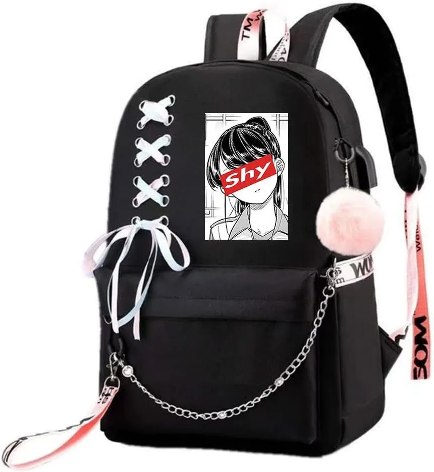 Anime Komi Cant Communicate Komi Shouko Backpack Komi San Excited Cosplay Ribbon Backpack (5)