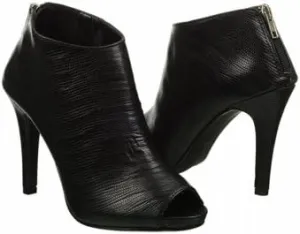 Ann Marino Women's Eureka Peep-Toe Boot,Black,8.5 M US