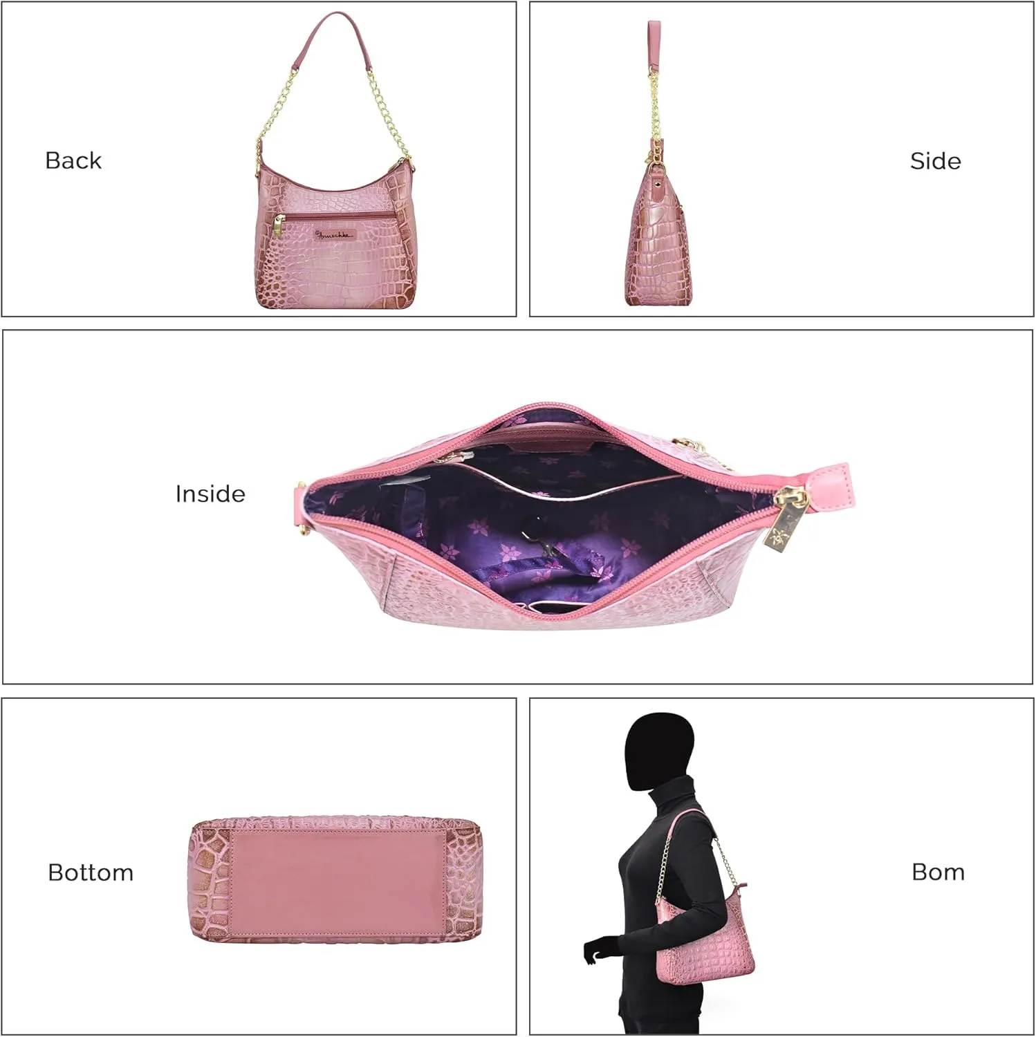 Anuschka Zip-top Shoulder Hobo-709