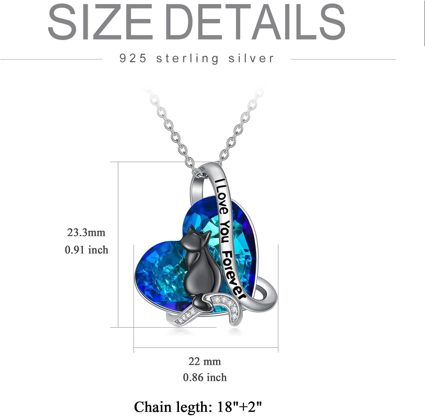 AOBOCO Cat Necklace for Women 925 Sterling Silver 1/2/3 Cats Pendant Necklace Embellished with Crystals from Austria Birthday Jewelry Gifts for Cat Lovers Women