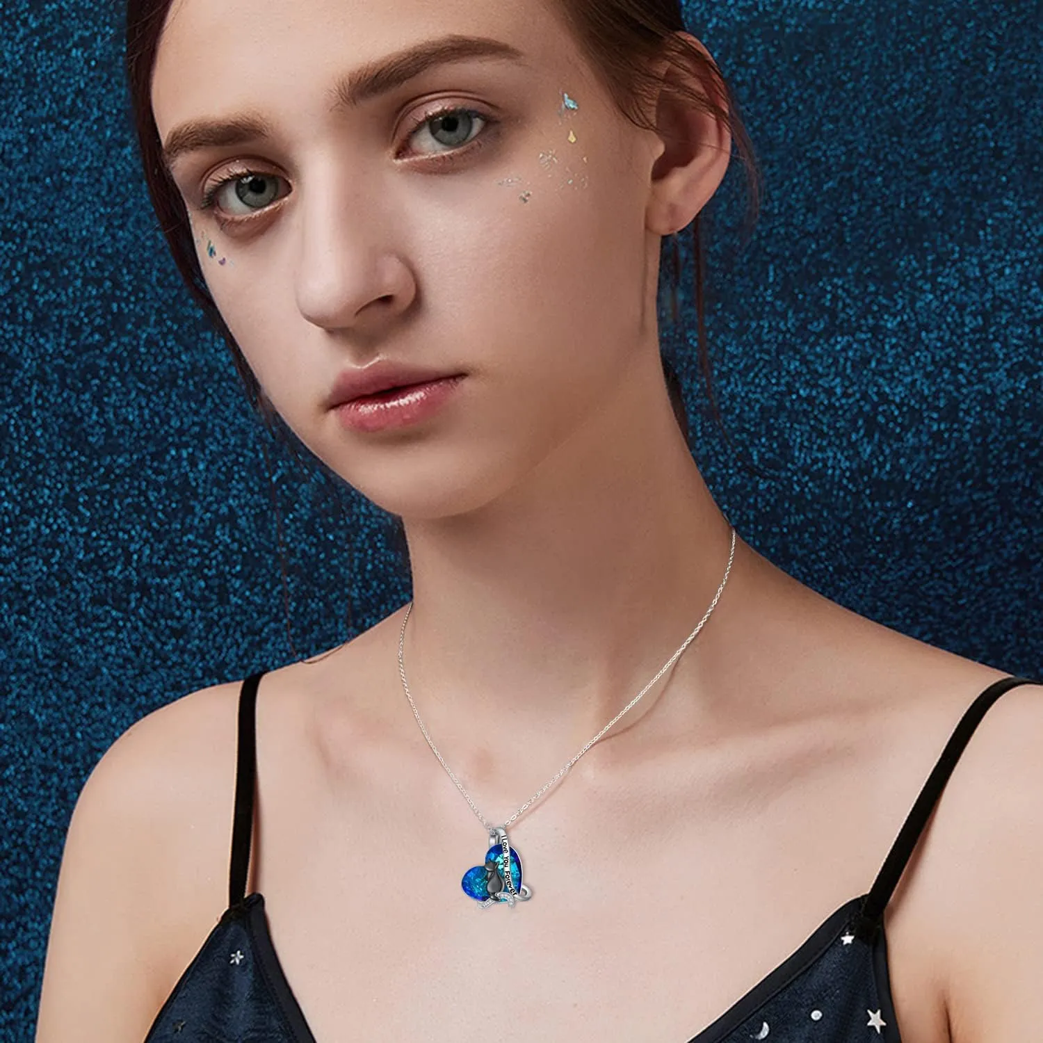 AOBOCO Cat Necklace for Women 925 Sterling Silver 1/2/3 Cats Pendant Necklace Embellished with Crystals from Austria Birthday Jewelry Gifts for Cat Lovers Women