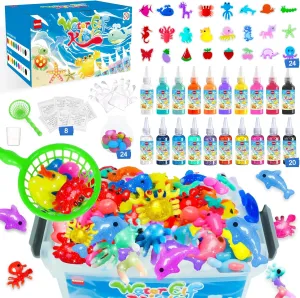 Aqua Fairy Water Gel Kit - DIY Magic Water Elf Toys with 20 Gels & 24 Molds - Birthday Gifts for Kids