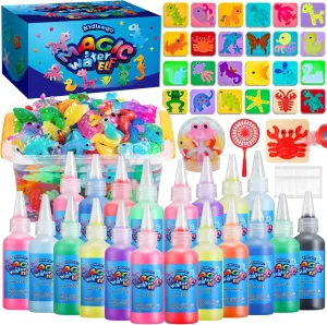Aqua Fairy Water Gel Kit for Kids, Magic Water Elf Toy Kit with 20 Colors Magic Gel, Aqua Fairy kit with 24 Shape Molds, Crate Your Own Magic Elf Kits Water Pets Craft Kits for Kids