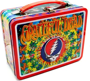 AQUARIUS Grateful Dead Fun Box - Sturdy Tin Storage Box with Plastic Handle & Embossed Front Cover - Officially Licensed Grateful Dead Merchandise & Collectible Gifts