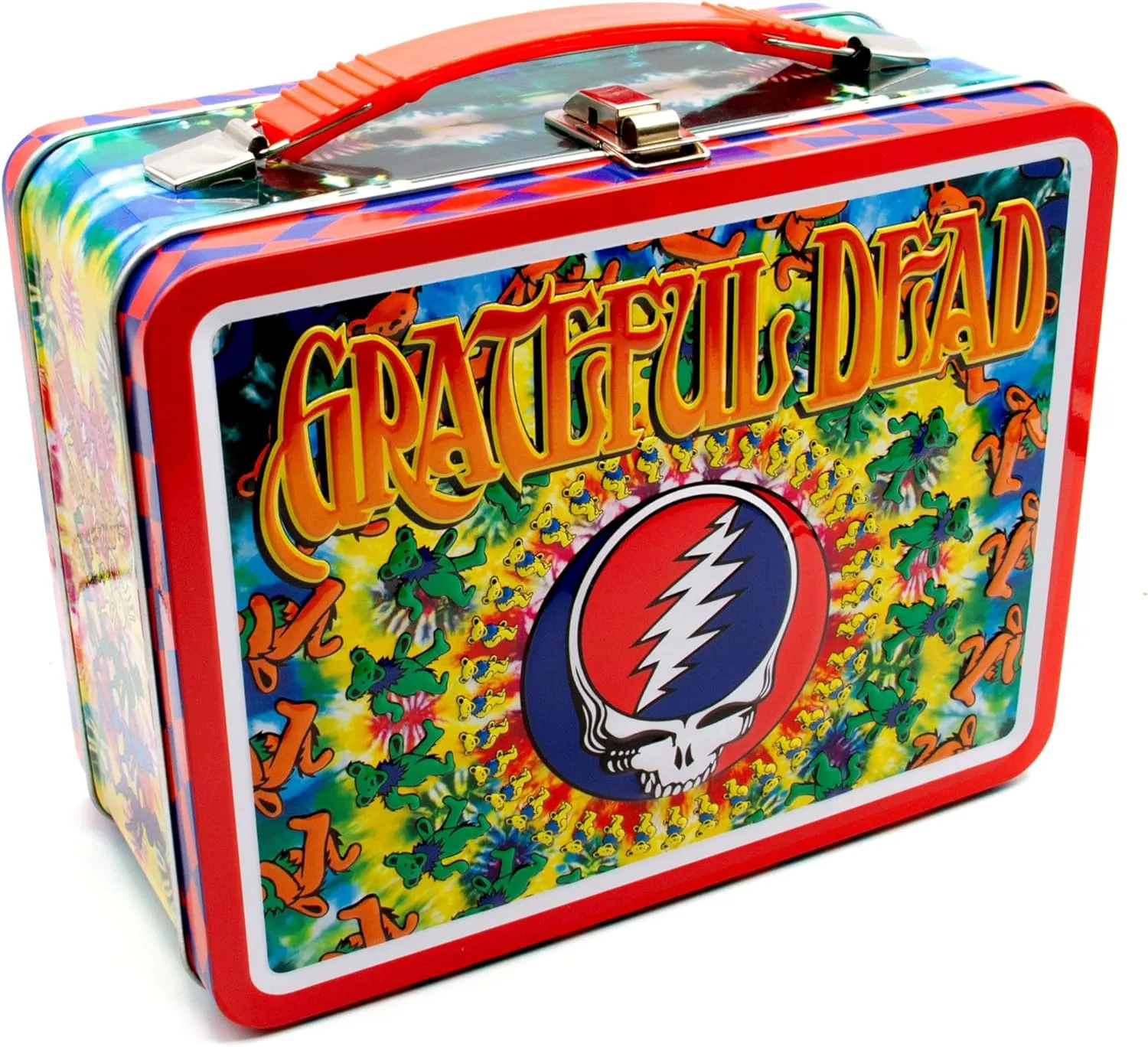 AQUARIUS Grateful Dead Fun Box - Sturdy Tin Storage Box with Plastic Handle & Embossed Front Cover - Officially Licensed Grateful Dead Merchandise & Collectible Gifts